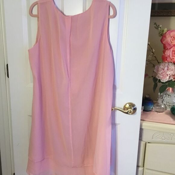 Women’s Siz 2XL Soft Pink Layered Dress and Jacket 2 Pc Set - Picture 3 of 8